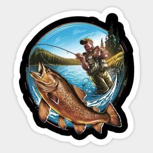 Cool Fishing For Men Women Fisherman Bass Trout Fish Hunting Sticker